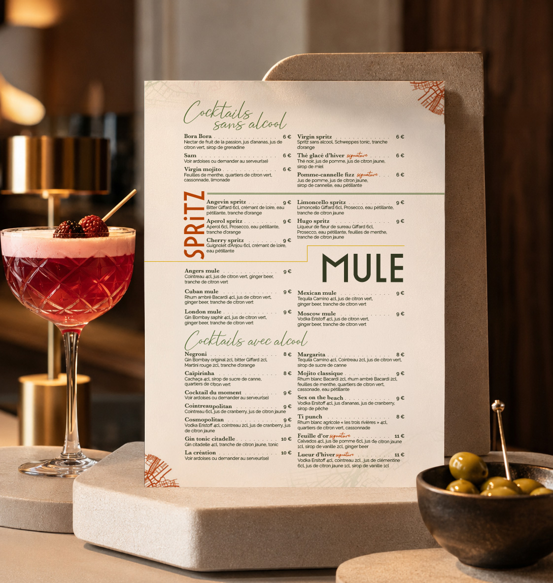 carte cocktail